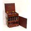 Image 1 : A 19th Century Apothecary's Mahogany Cabinet, the fitted interior with glass bottles and short dr...