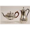 Image 1 : A Victorian Silver Teapot, and matching hot water jug, embossed flowers, London 1890, and a Mappi...