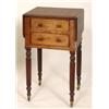 Image 1 : An Early Victorian Mahogany Drop Leaf Bedside Cupboard, on tapering reeded legs, 80 cm  See illus...