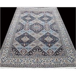 Masterpiece rare part silk finest Nain-Isfahan rug