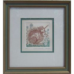 Rare f. Rainier color etching hand signed