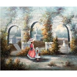 Finely done European original oil impressionist painting