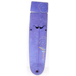 Purple signed ceramic wall plaque