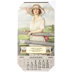 John Deere Winifred Montana 1924 Calendar RARE