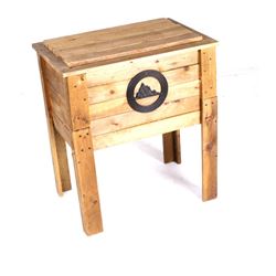 Unique Rustic Cooler With Cast Iron Scene