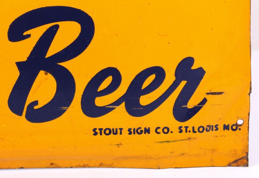 Gus' Topper Beer Tin Sign Kalispell Montana