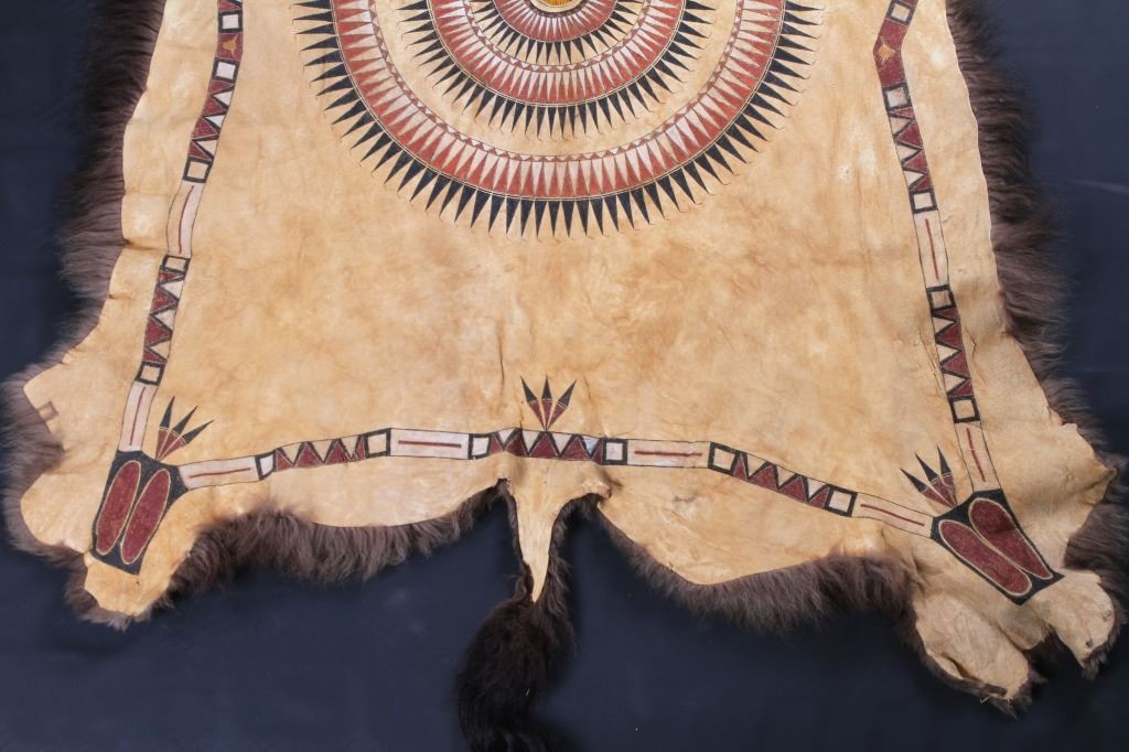 Northern Plains Black War Bonnet Buffalo Robe