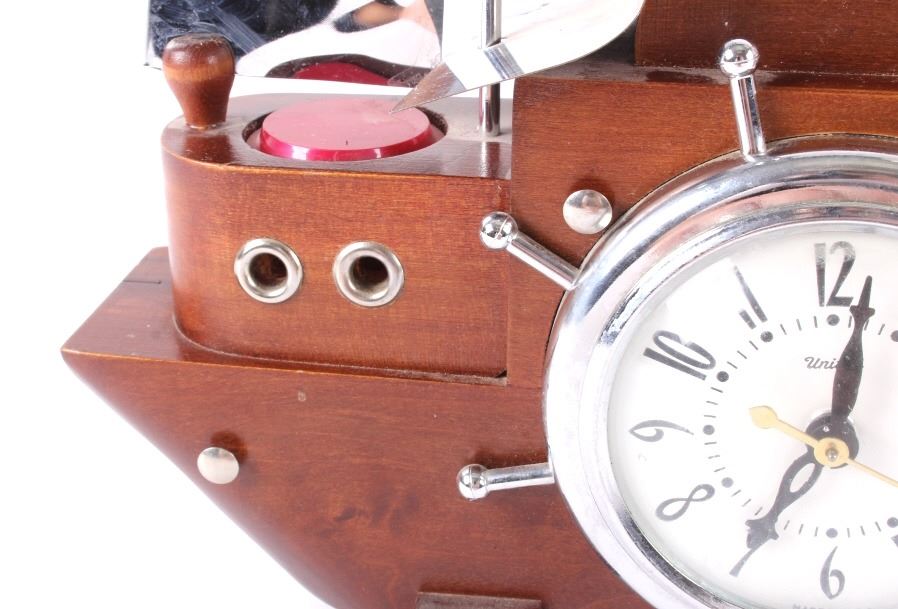 Sessions United Wooden Ship Clock