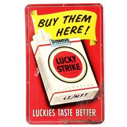Lucky Strike Tin Advertising Sign