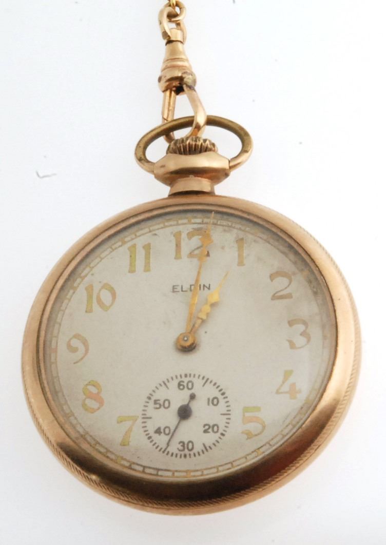 Elgin 14K Gold OpenFaced Pocket Watch 58mm 63gr