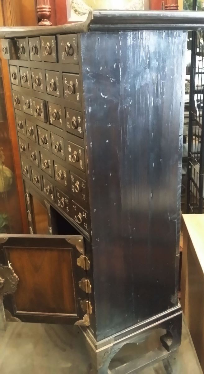 Vintage Fine Korean Medicine Herb Cabinet