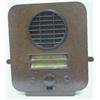 Image 1 : AN EKCO BROWN BAKELITE RADIO, type A.C.74, introduced 1933, designed by Serge Chermayeff, height...