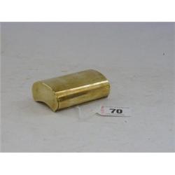 A BRASS SNUFF BOX, 19th Century, cushion shape, length 7cm  30-40...