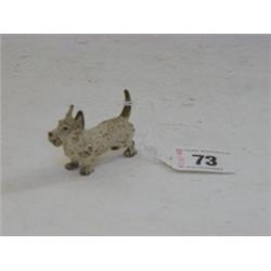 AN AUSTRIAN COLD ENAMELLED BRONZE FIGURE, terrier standing, height 4cm 50-80...
