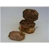 Image 1 : A COPPER CASKET, of naive construction, swing handle lid, interior of small lidded compartments,...