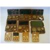 Image 1 : SIX CASES OF BRASS FLAT WEIGHTS, (incomplete), four recent cases and loose weights  30-40...