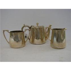 A PLATED SHIPPING TEA SET, engraved 'Blue Star Line' and flag logo, maker Mappin & Webb, teapot,...