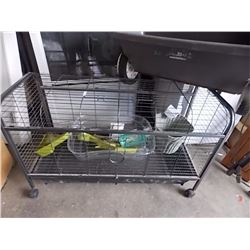 CAGE ON ROLLERS WITH CONTENTS