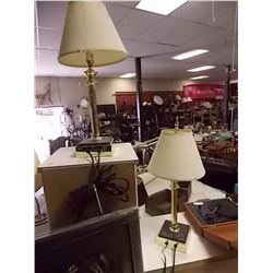 BRASS TABLE LAMPS WITH OUTLET - 2 TTL