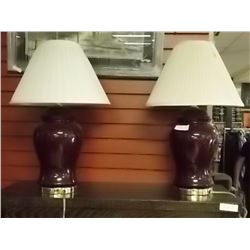 TABLE LAMPS - BURGANDY - 2 TTL