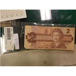 BANK NOTE - $2 - 1986 CANADIAN