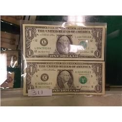BANK NOTE - $1 - 2003 USA - 2 X BID