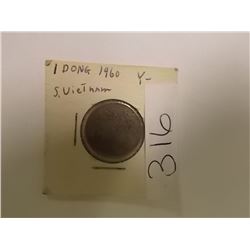 SOUTH VIETNAM COIN - 1 DONG - 1960