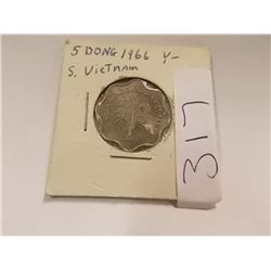 SOUTH VIETNAM COIN - 5 DONG - 1966
