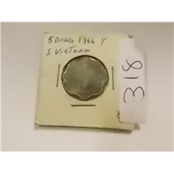 SOUTH VIETNAM COIN - 5 DONG - 1966