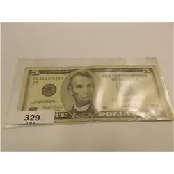 BANK NOTE - USA - $5 - 2001