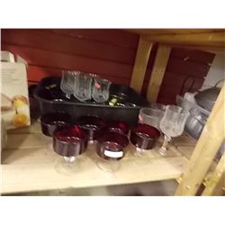 ROASTING PAN AND LOT OF DISHES