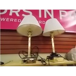 BRASS TABLE LAMPS WITH OUTLET - 2 TTL