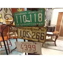 VINTAGE LICENSE PLATES - BC (1967), SASKATCHEWAN (