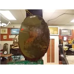 DEER PICTURE ON WOOD BACKING