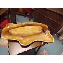 LARGE HAND CRAFTED TEAK BASKET