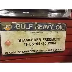 VINTAGE METAL SIGN - "GULF HEAVY OIL
