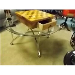 ROUND GLASS COFFEE TABLE