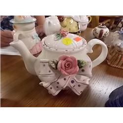 TEA POT - ROSE WITH BOW