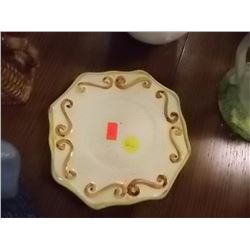TEA POT - PLATE WITH BROWN DESIGN