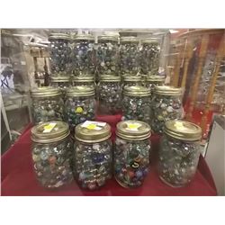 MARBLES - ASSORTED - 23 JARS TTL