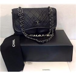 Brand new dark navy caviar leather Chanel purse