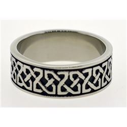 Men's Celtic knot stainless steel band ring