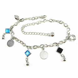 Silver tone beads bells bracelet
