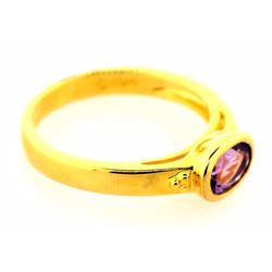 Gold over sterling silver amethyst ring
