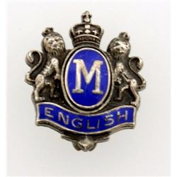 Sterling Silver Signed M English Pin Vintage