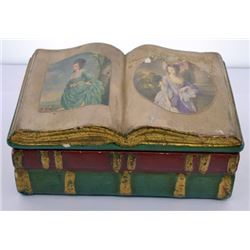 Borghese open book box gold tones Vintage