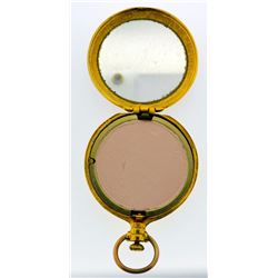 gold tone Vintage compact with mirror and powder