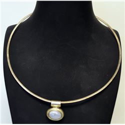 Vintage sterling silver gemstone collar necklace