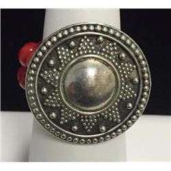 Vintage sterling silver handmade beads ring