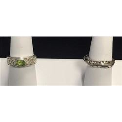Vintage sterling silver group lot of art deco rings